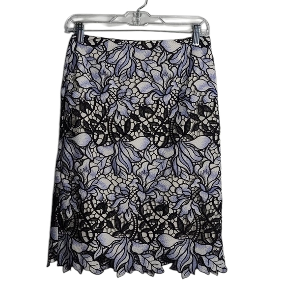 ANTONIO MELANI Floral Cut Out Lace Lined Skirt Size 2 - Picture 1 of 13